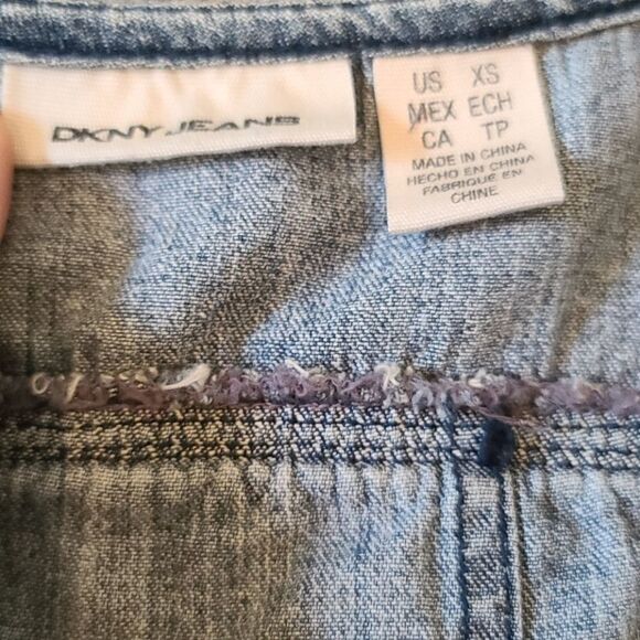 XS DKNY denim short jumpsuit - Picture 2 of 9